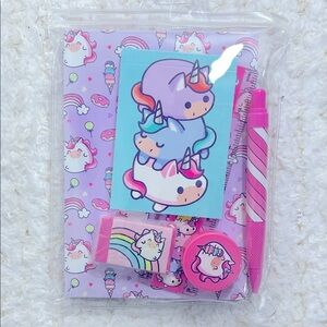 Unicorn Stationery Set for Kids - Pink and Purple Birthday gift
